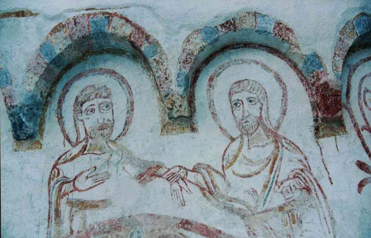 Cattedrale di S.Giusto di Susa (TO) – Restauro affreschi su facciata del XII sec.