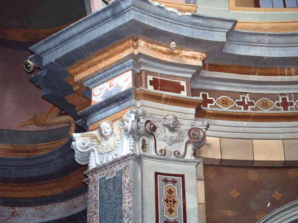 Chiesa SS. Rocco e Sebastiano, Cumiana (TO) – Decorazioni a calce